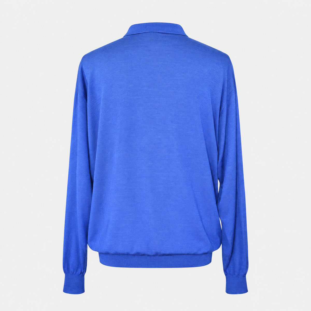 Blue Cashmere/Silk/Wool Longsleeve Polo (EU 54)