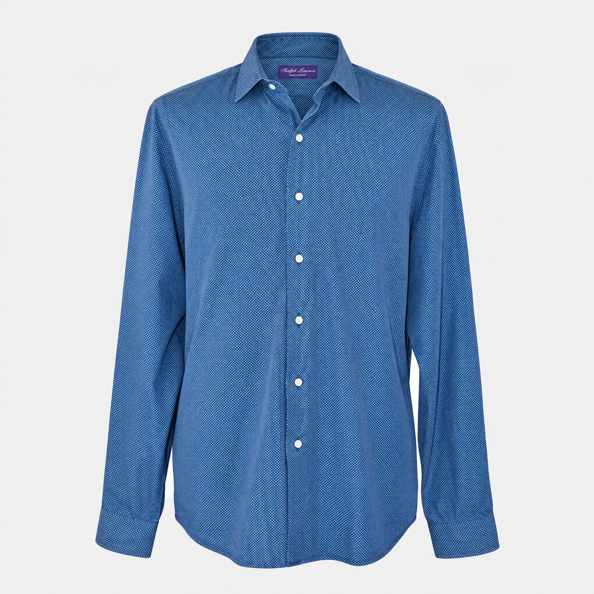 Blue-White Cotton Patterned Shirt (EU 44)