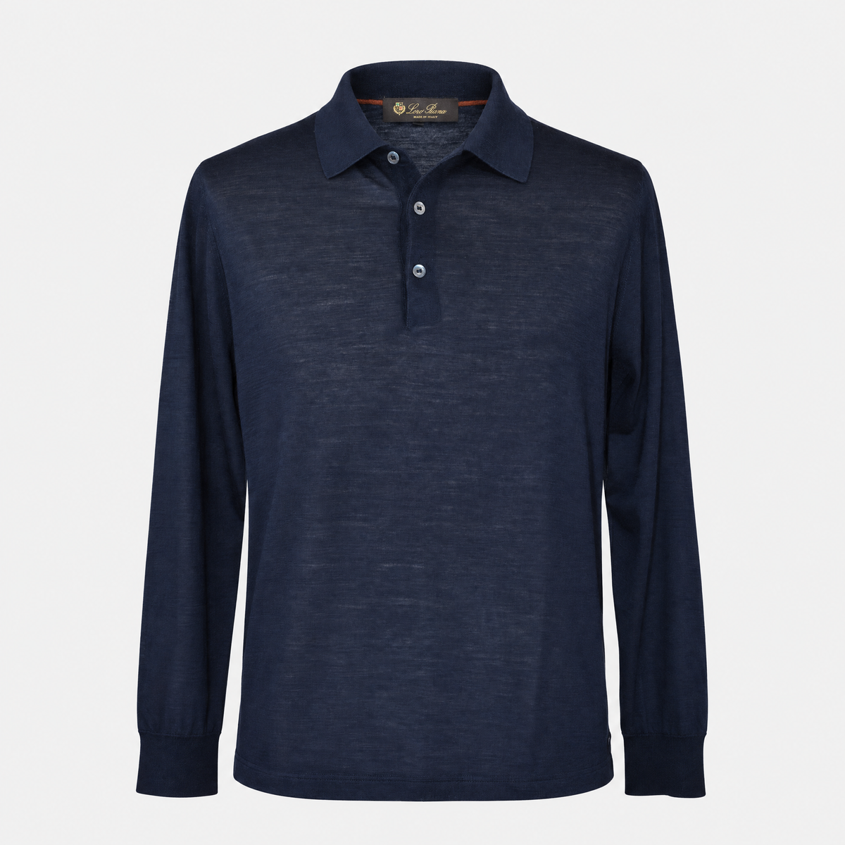 Navy Cashmere Longsleeve Polo (XL)