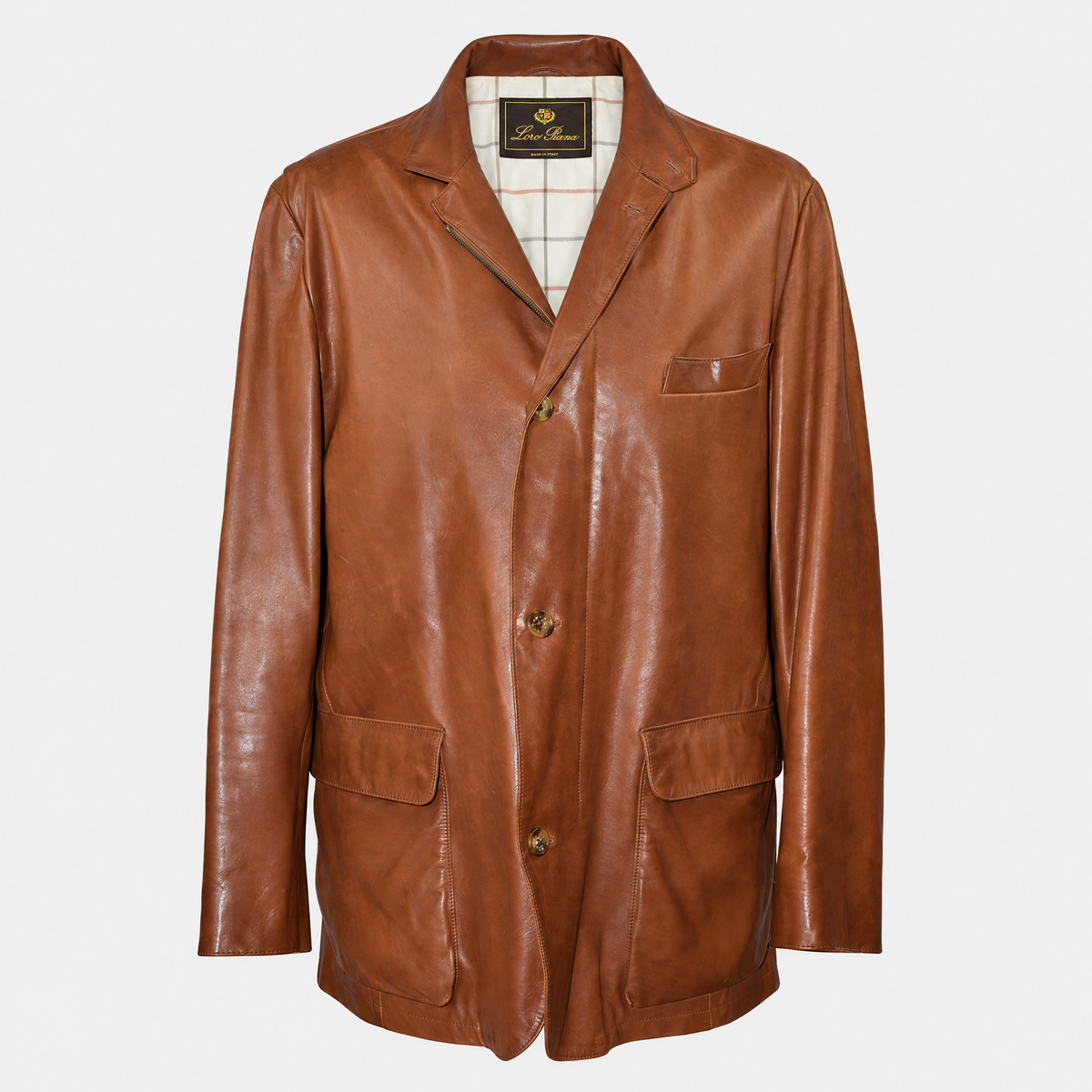 Cognac Leather Roadster Jacket