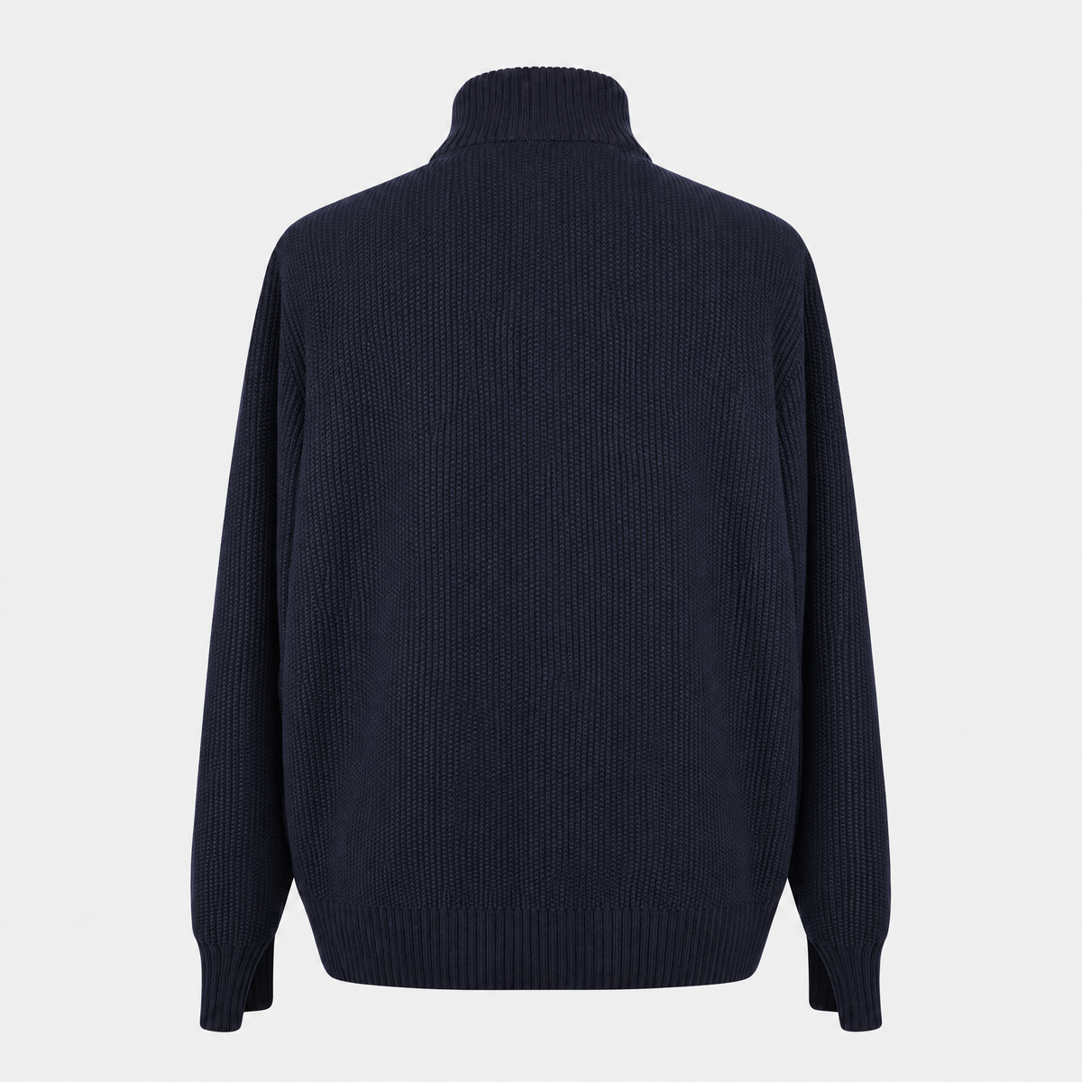 Navy Castorino Baby Cashmere Half-Zip Bomber