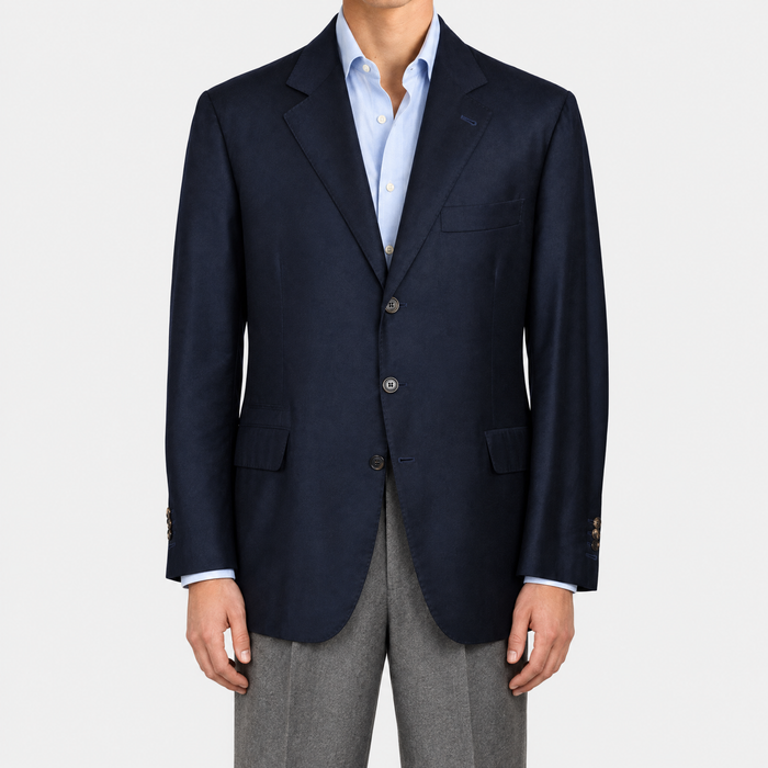 Navy Cashmere Suit Virgin Wool/Silk