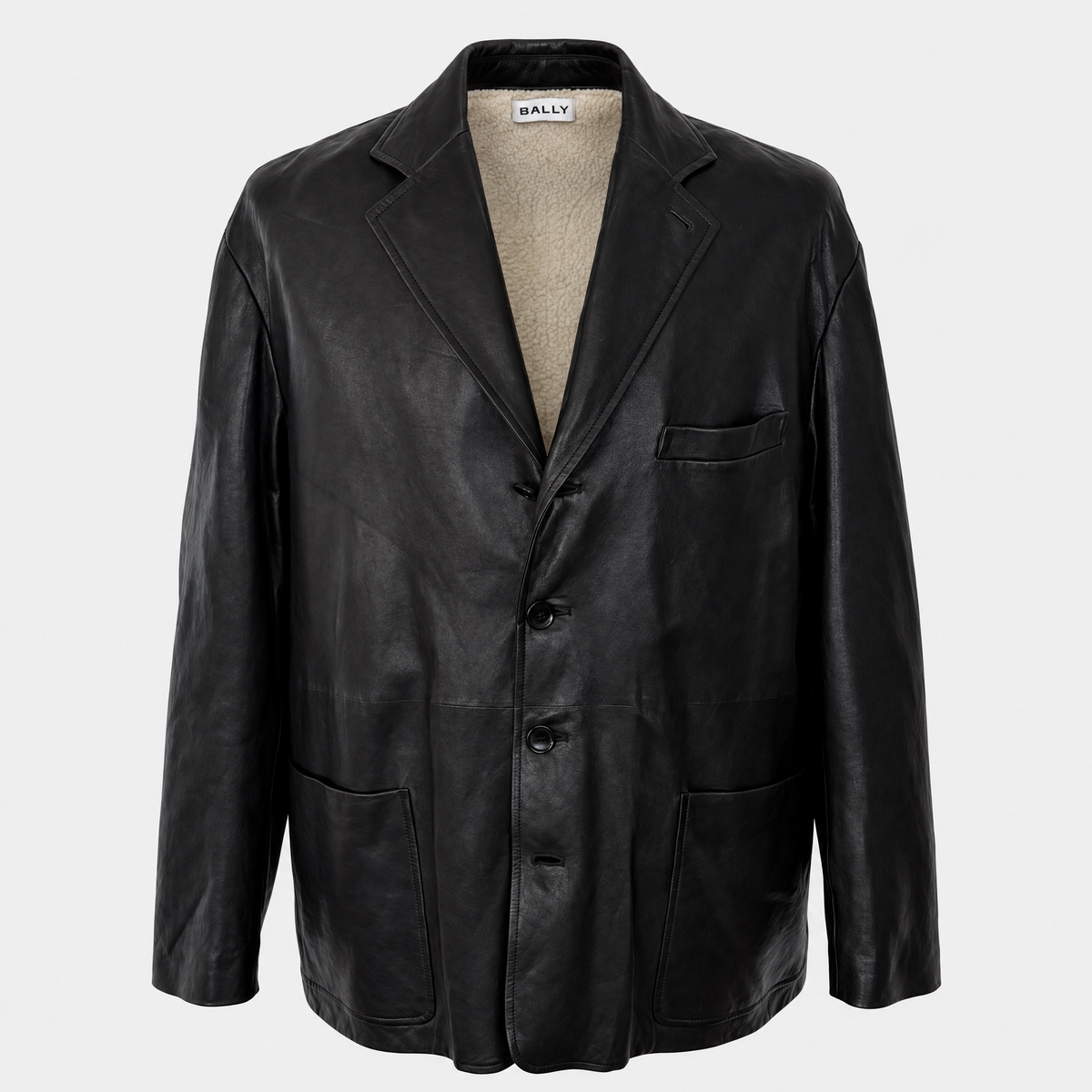 Black Leather Shearling Jacket