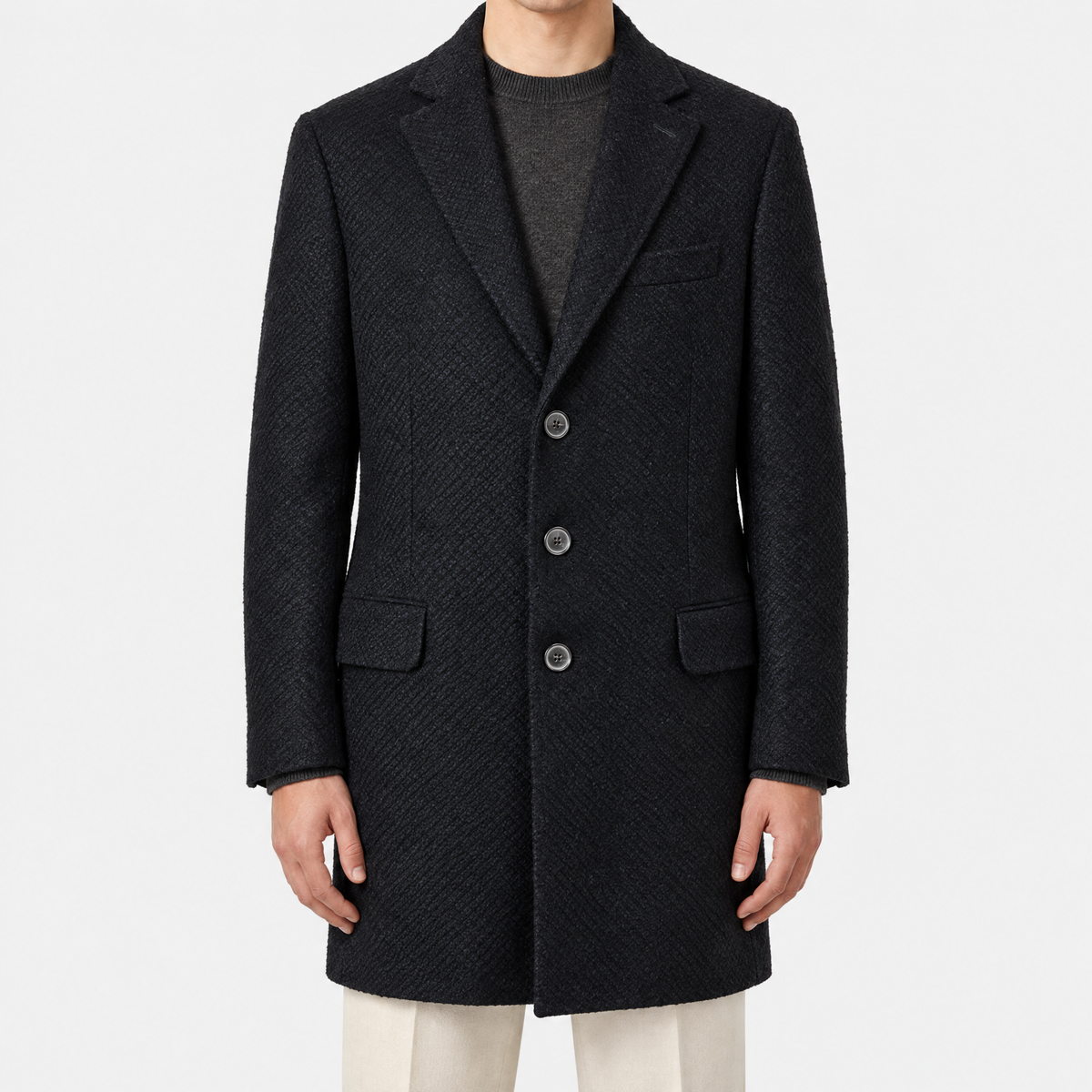 Black-Navy Patterned Coat