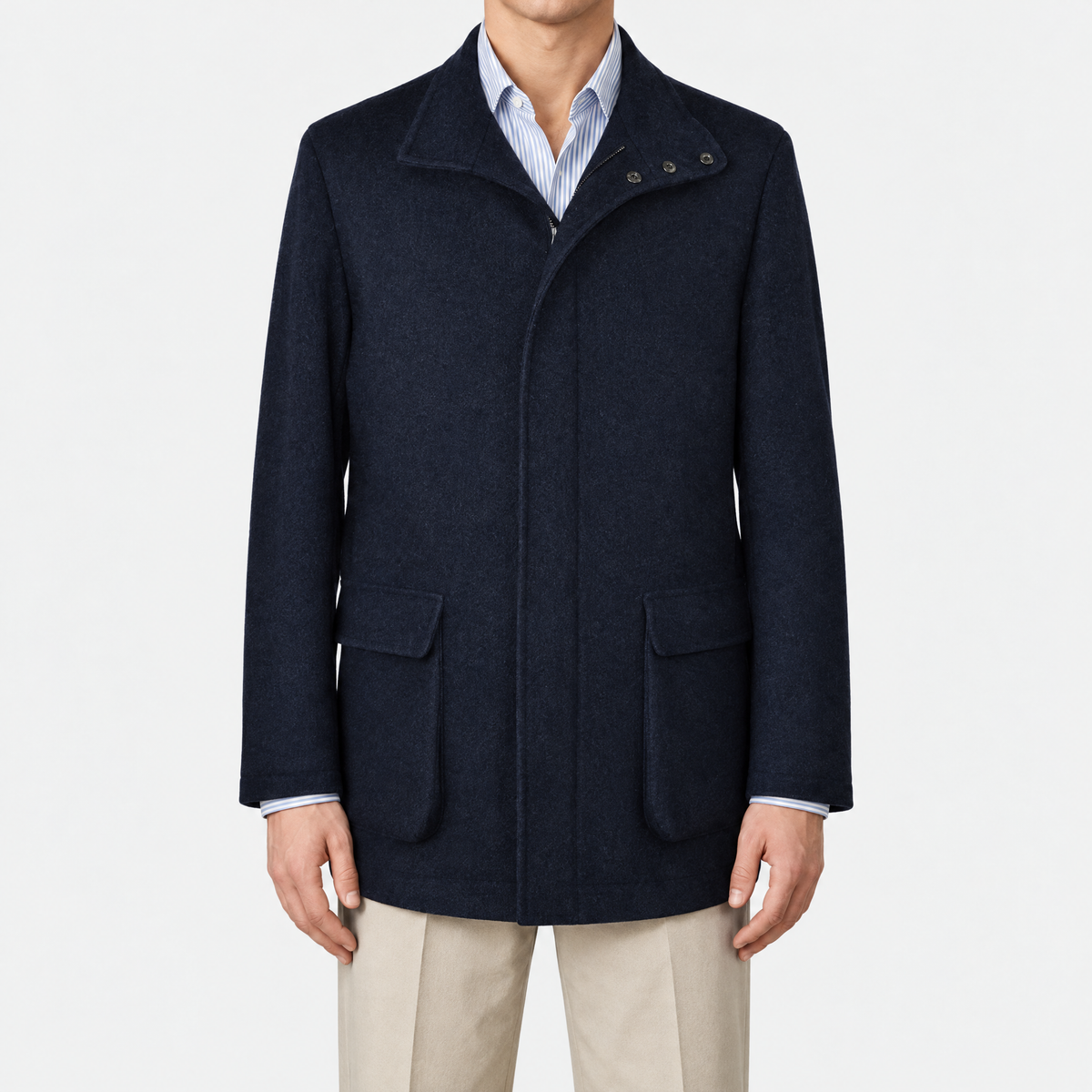 Navy Cashmere "Winter Voyager" Jacket