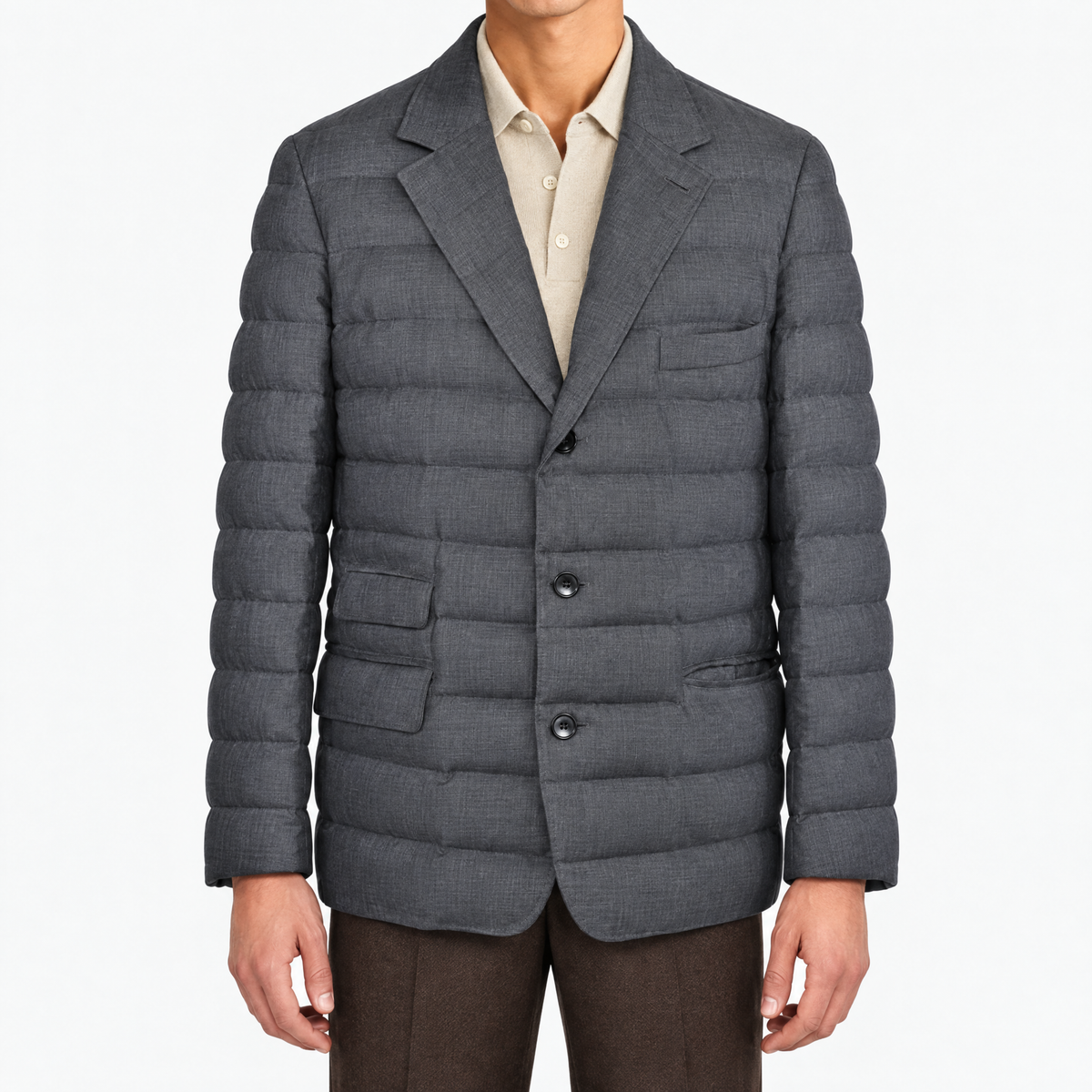 Down Jacket Grey Cashmere
