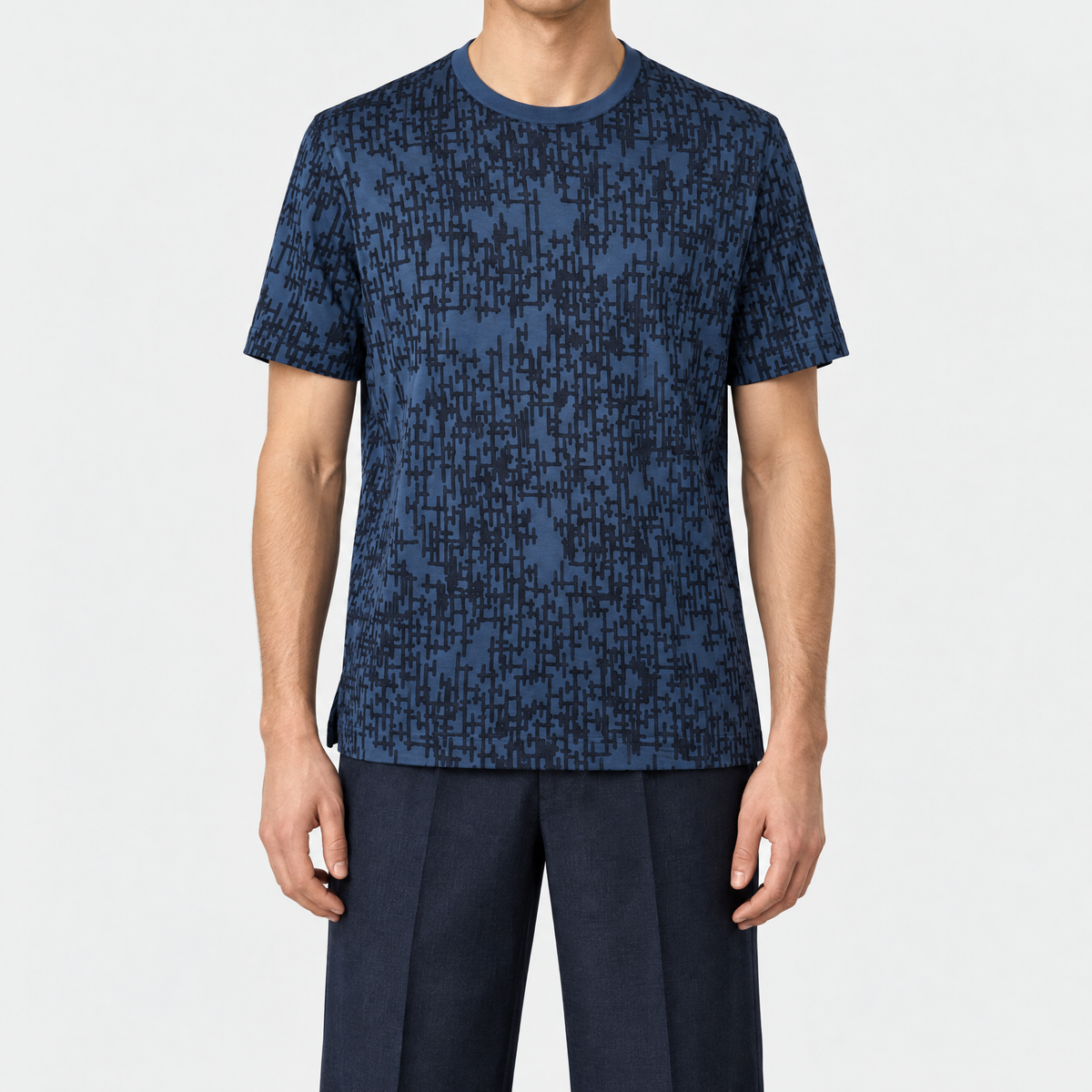 Blue Monogramme Shirt Cotton