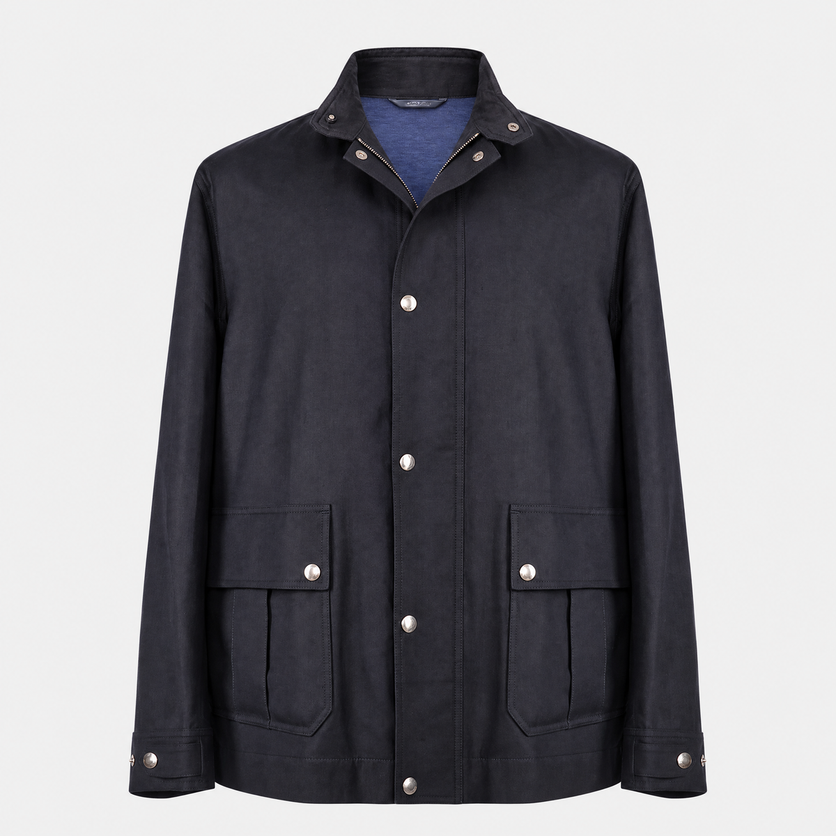 Navy Kody Linen Blouson Jacket