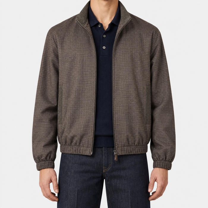 Brown Cashmere Award Bomber