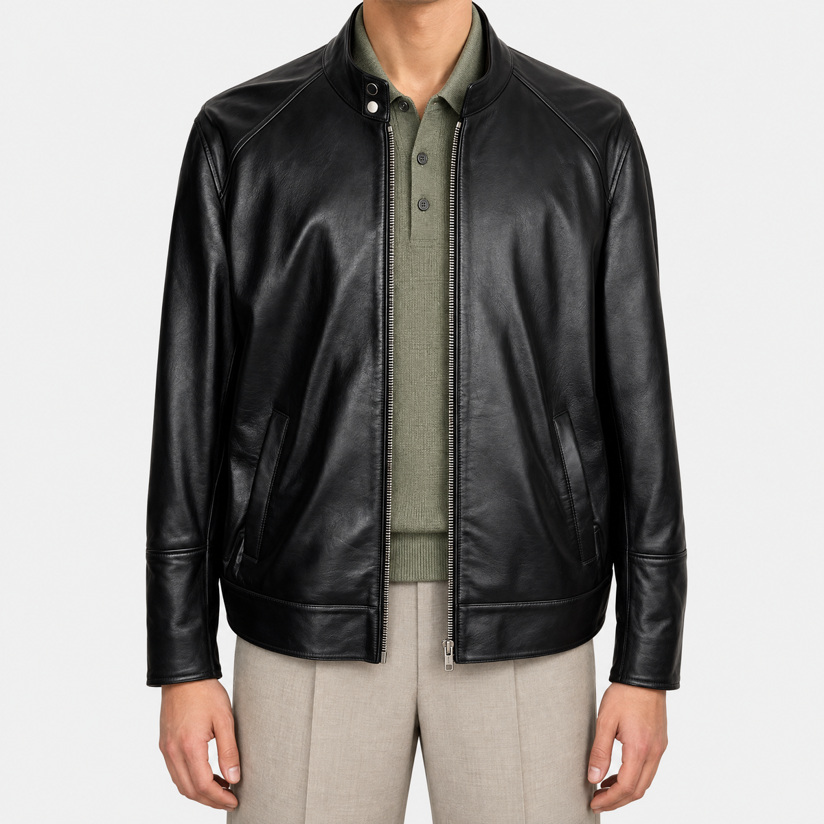 Black Leather Biker Jacket