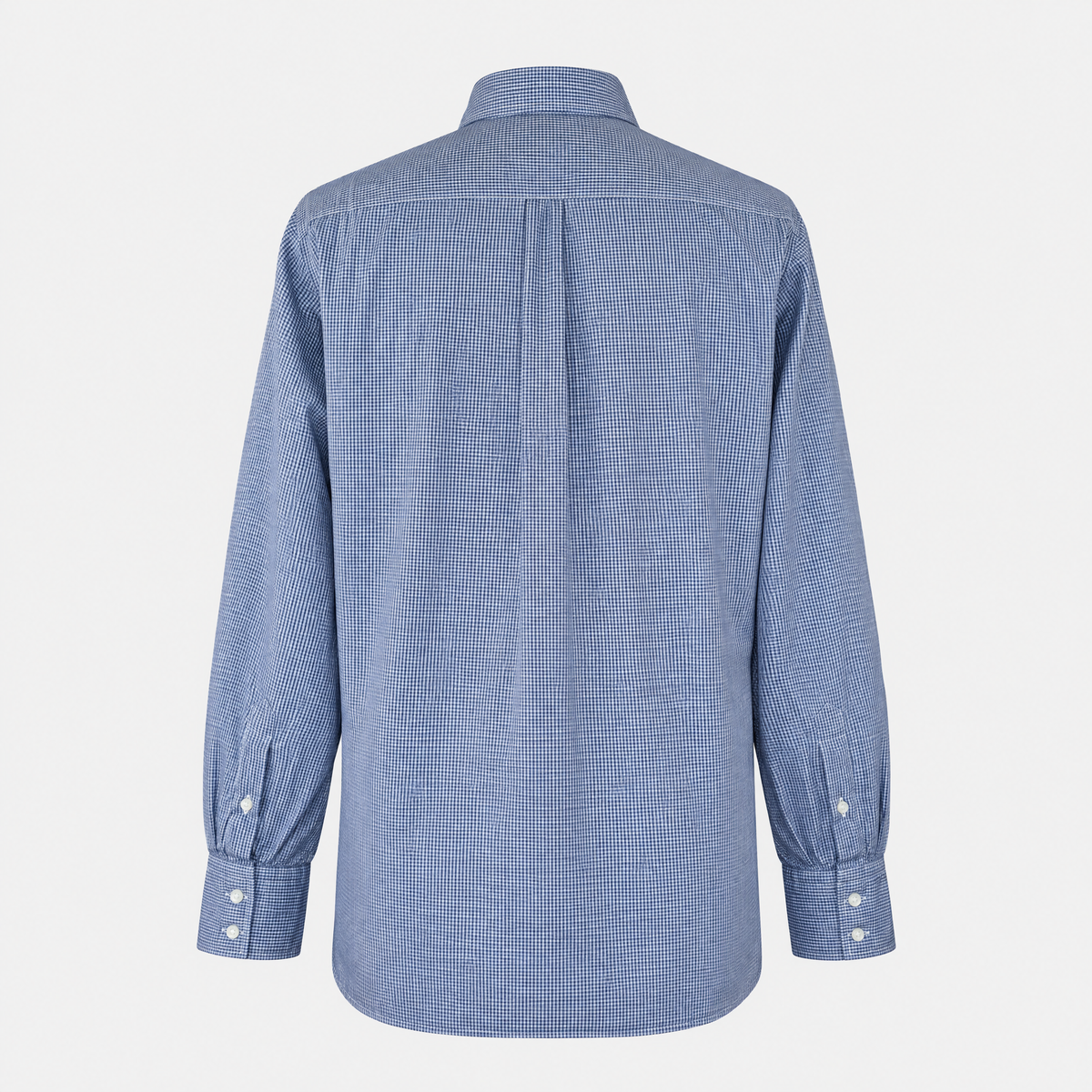 Navy Gingham Button-Down Cotton Shirt
