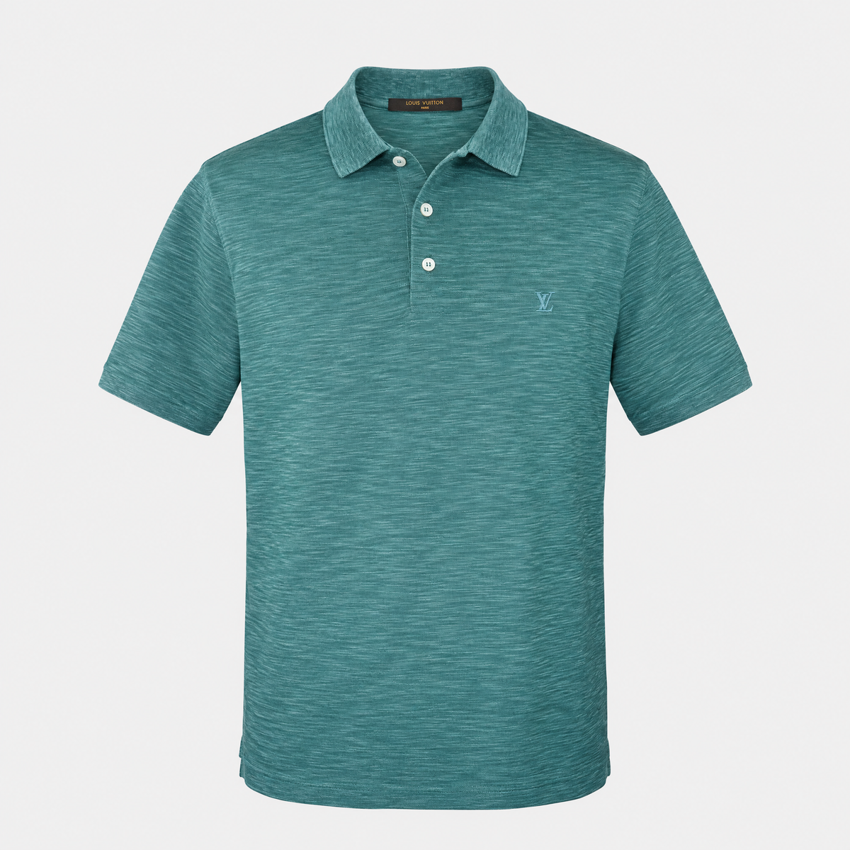 Green Melange Cotton Poloshirt (XL)