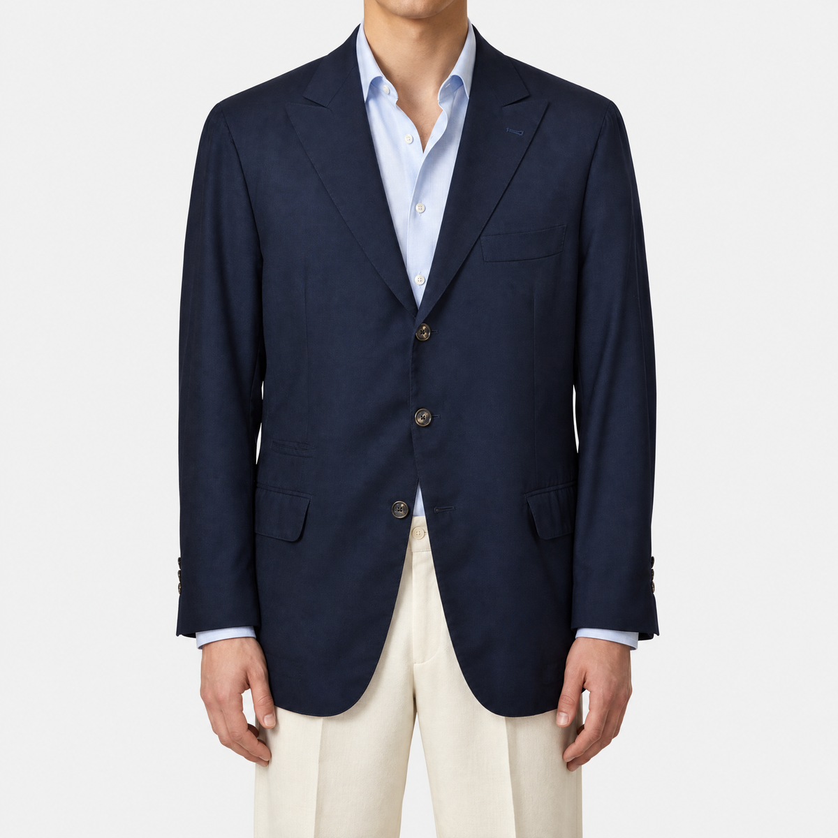 Navy Blue Suit Virgin Wool 52