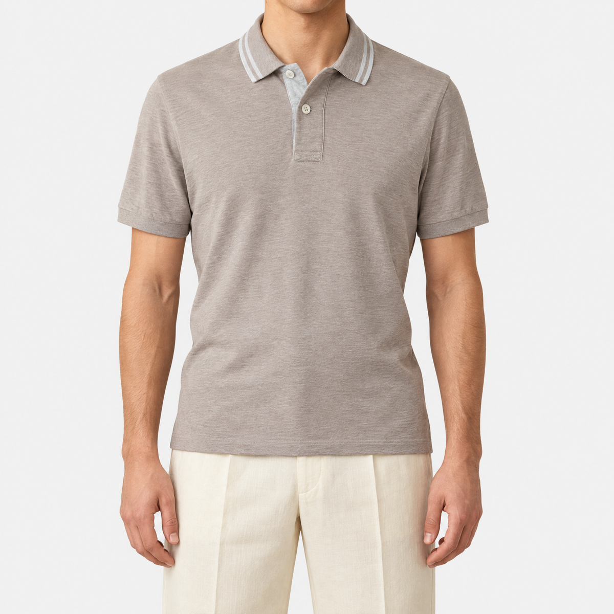Light Brown Cotton Polo