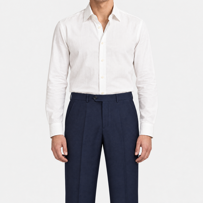 Navy Virgin Wool Trousers