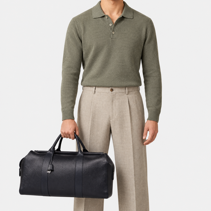 Zibeli Leather Cashmere L50 Loom Weekender Bag
