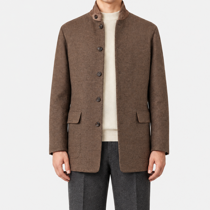 Brown The Stables Cashmere Silk Wool Jacket
