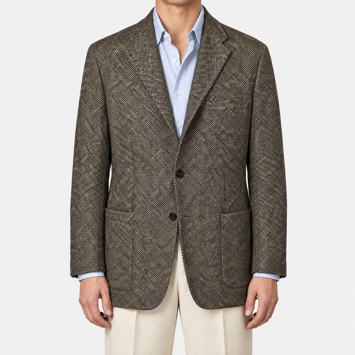Brown Cashmere Tweed Blazer
