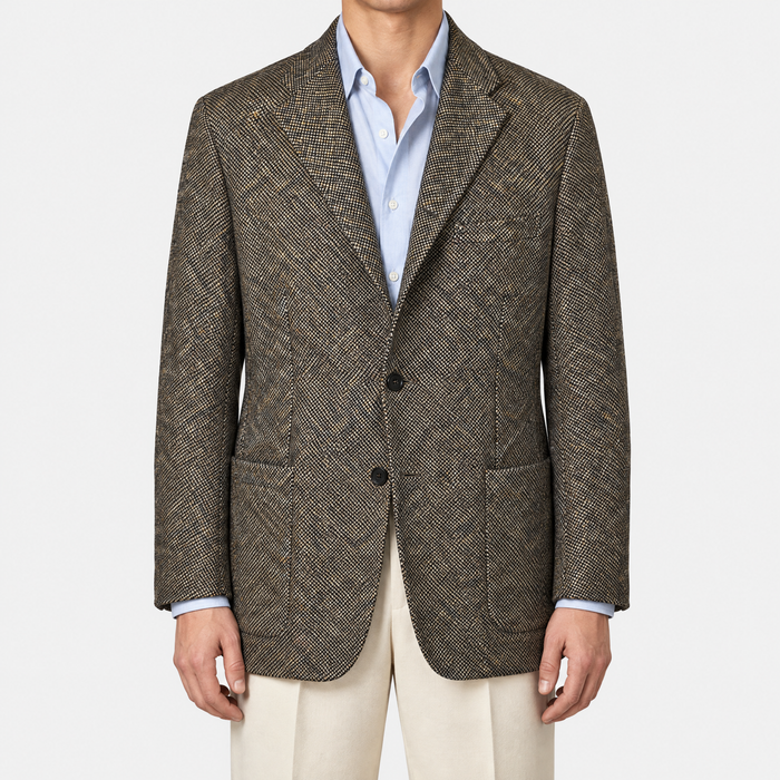 Brown Cashmere Tweed Blazer