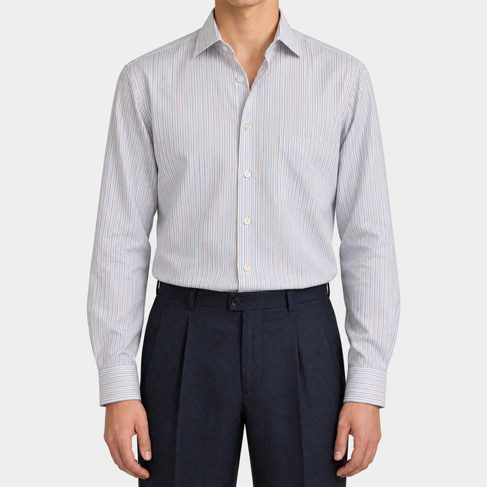 White Red Blue Stripe Shirt