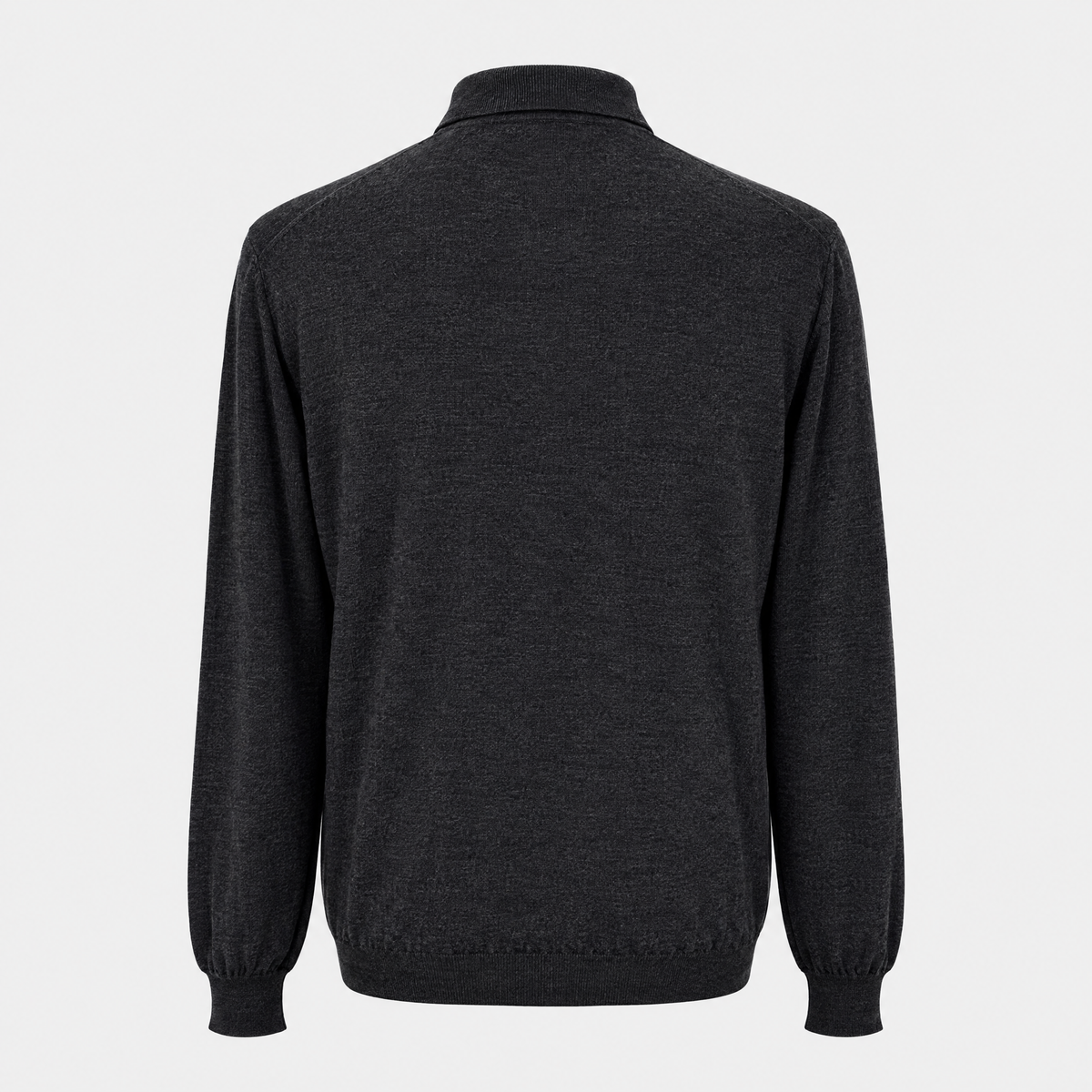 Anthracite Wool Polo Sweater