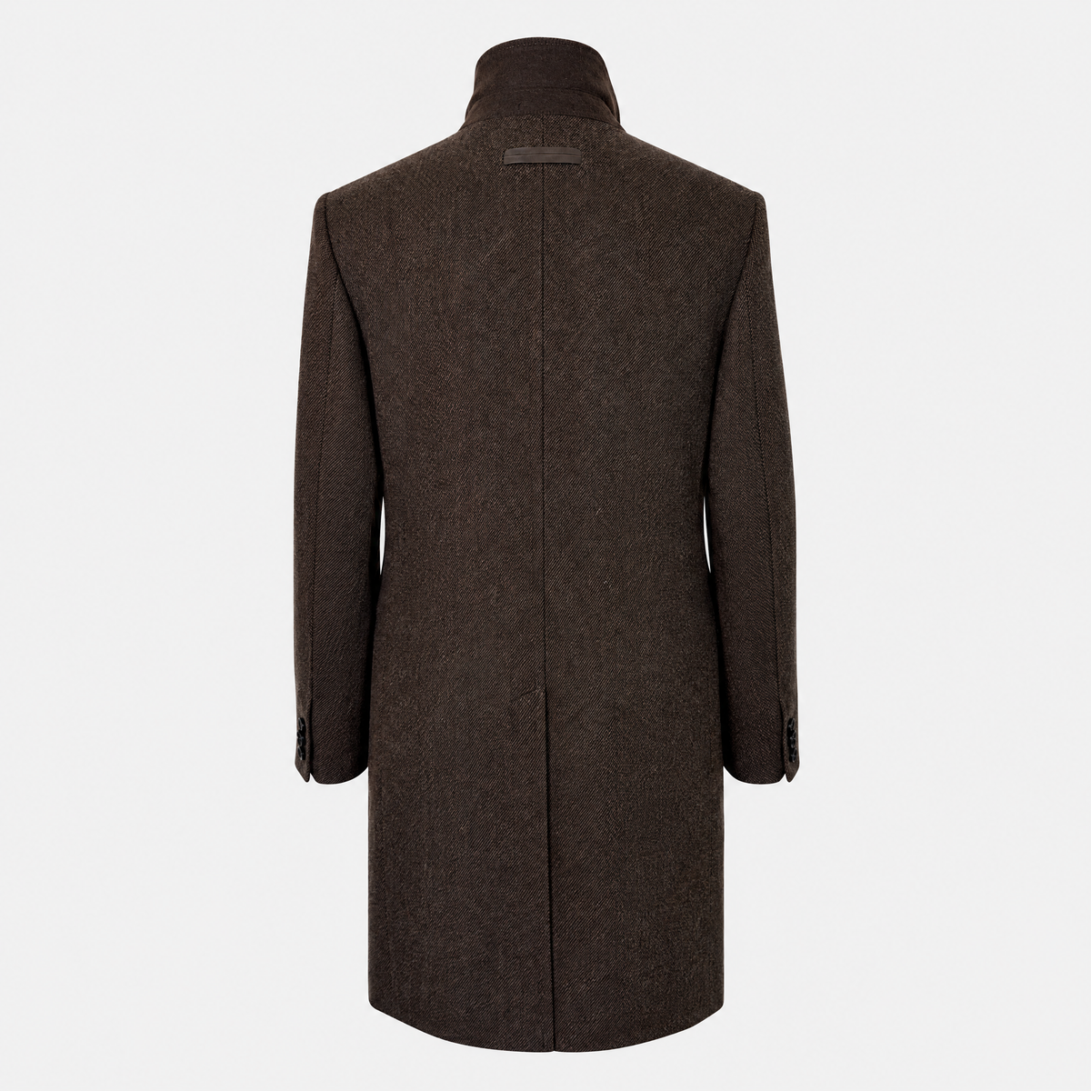 Brown Patterned Wool Cashmere Coat