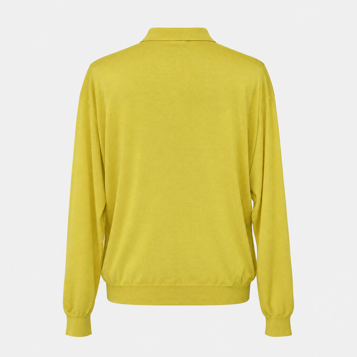 Yellow Cashmere/Silk/Wool Longsleeve Polo (EU 54)