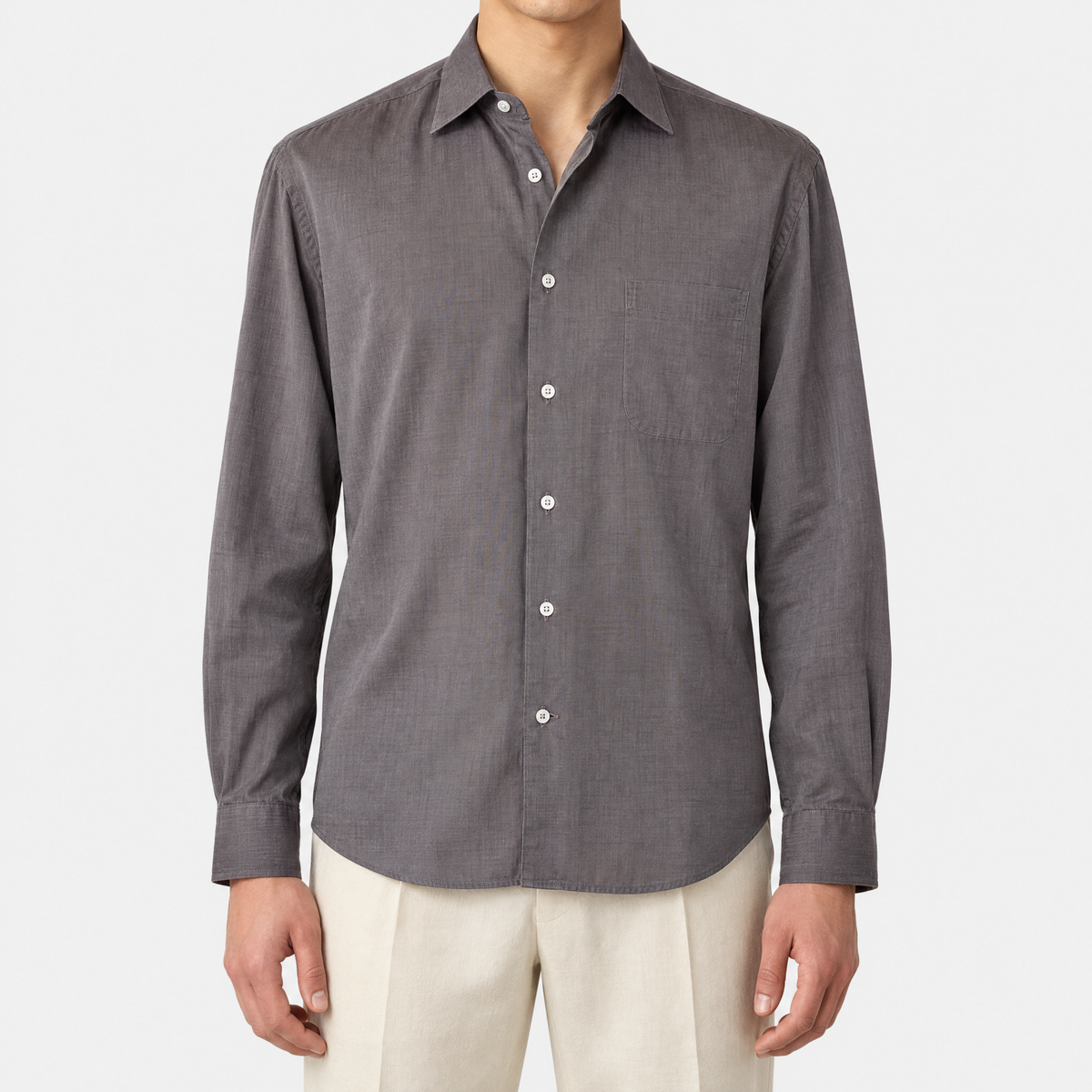 Taupe Cotton Shirt (XL)