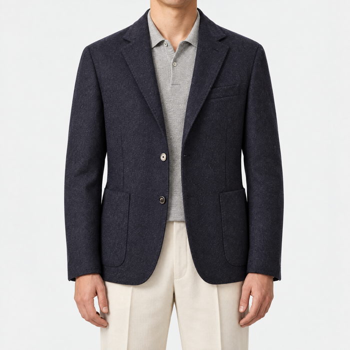 Navy Novalis Cashmere Jersey Jacket