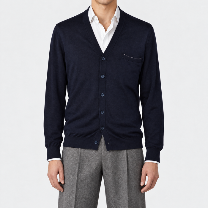 Navy Cardigan Cotton