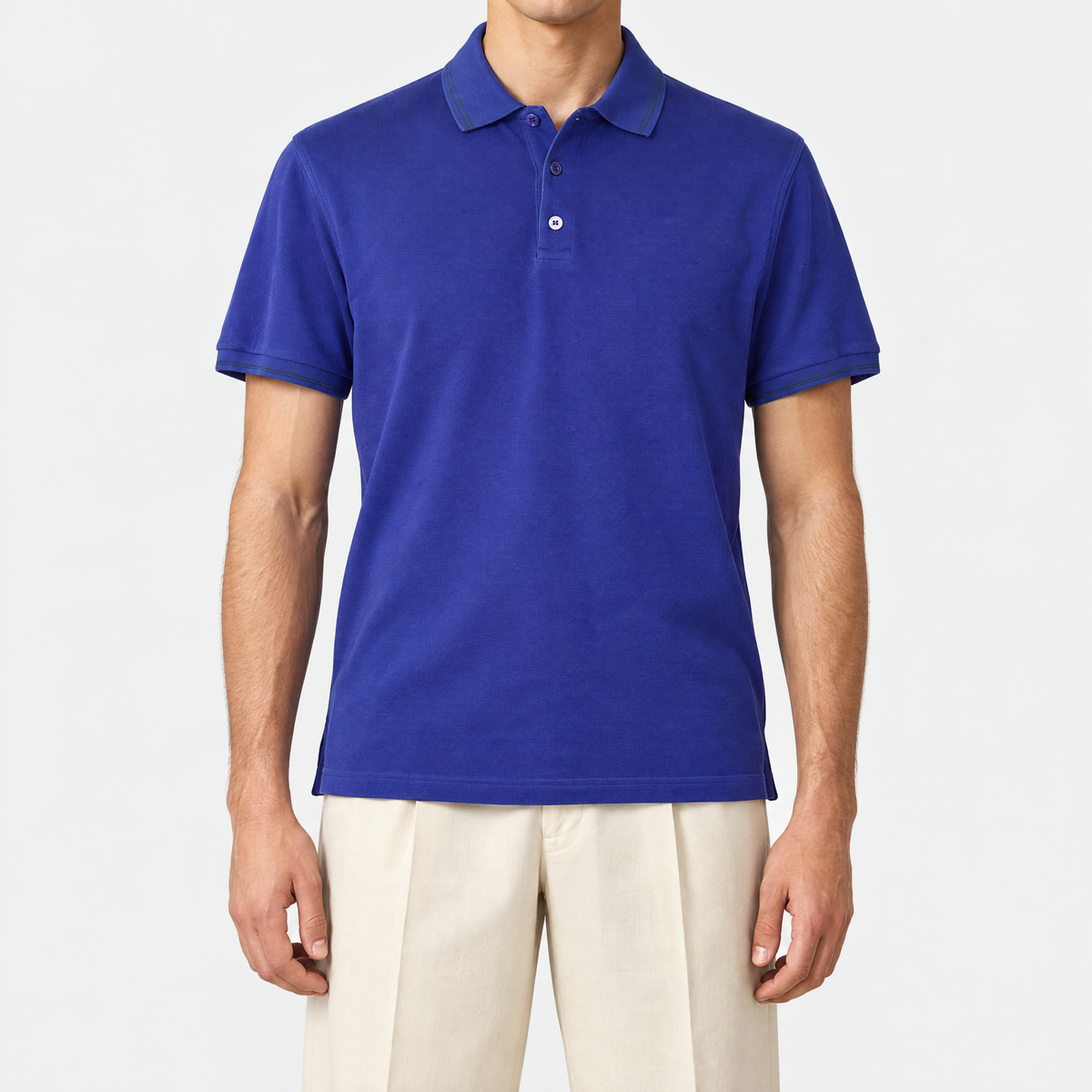 Purple/Blue Cotton Poloshirt (XXL)