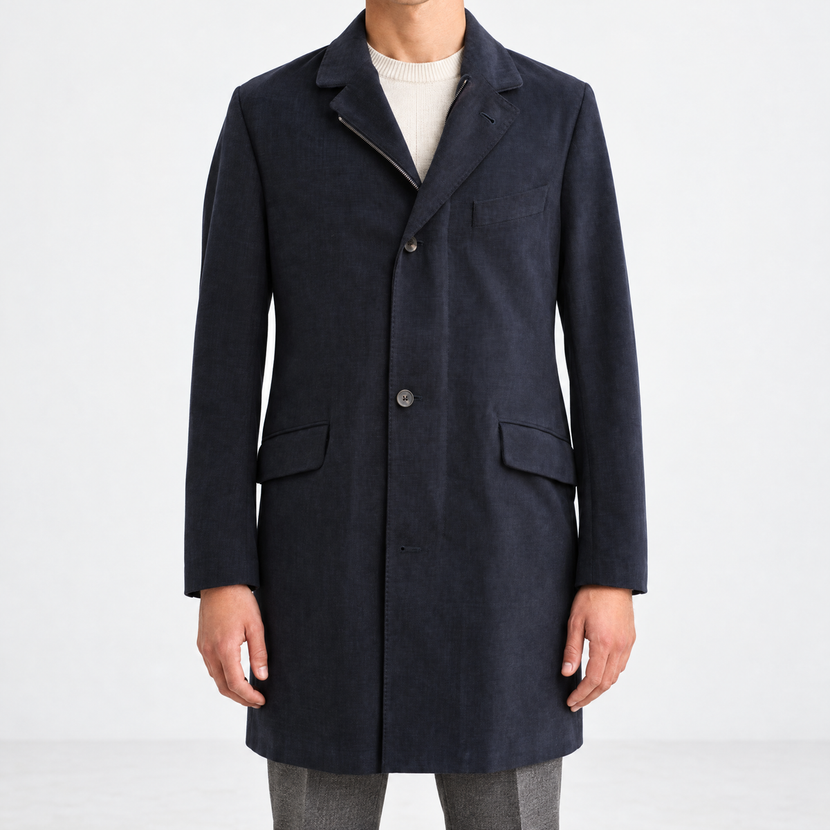Blue Cotton "Martingala" Coat (M)