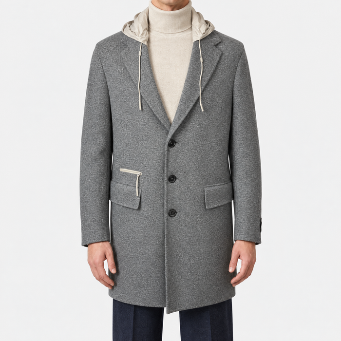 Jerseywear Coat Grey Detachable Hood