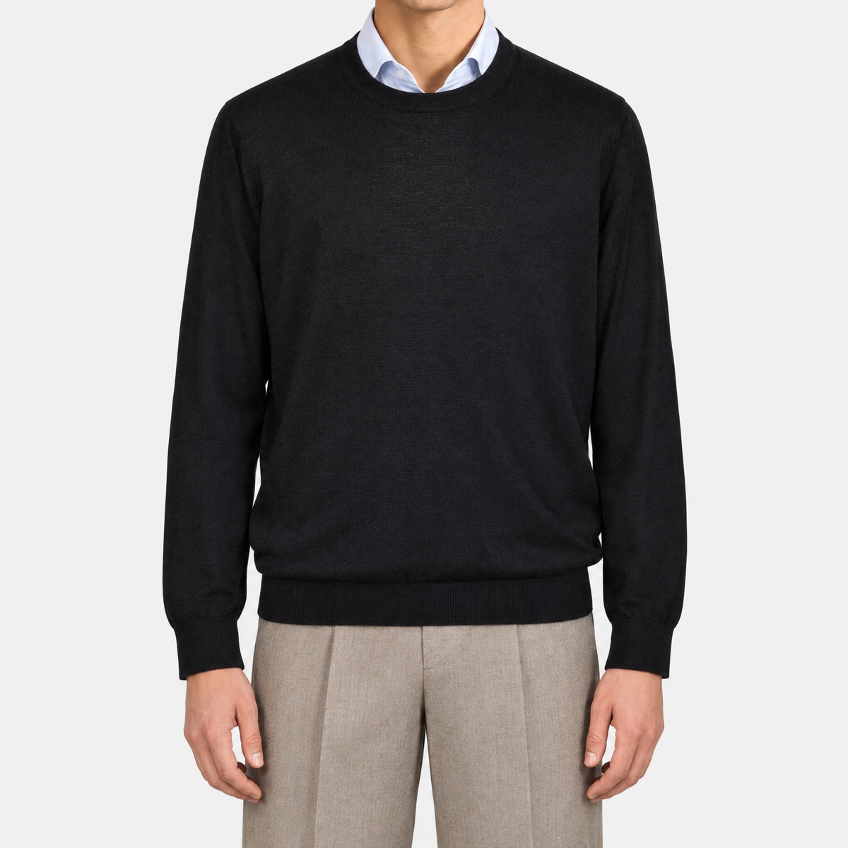 Black Cashmere/Silk/Wool Sweater (EU 56)