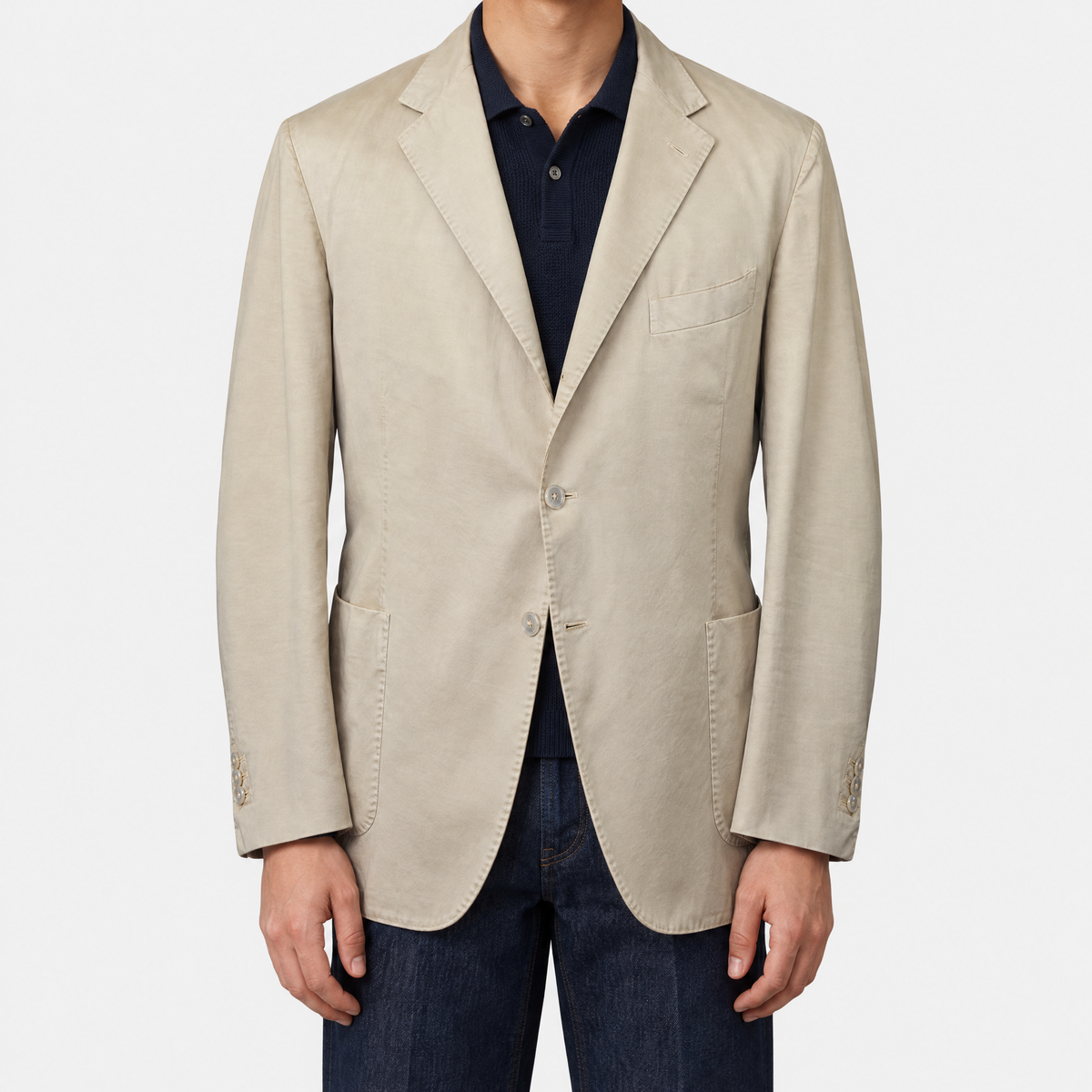 Beige Cotton Blazer