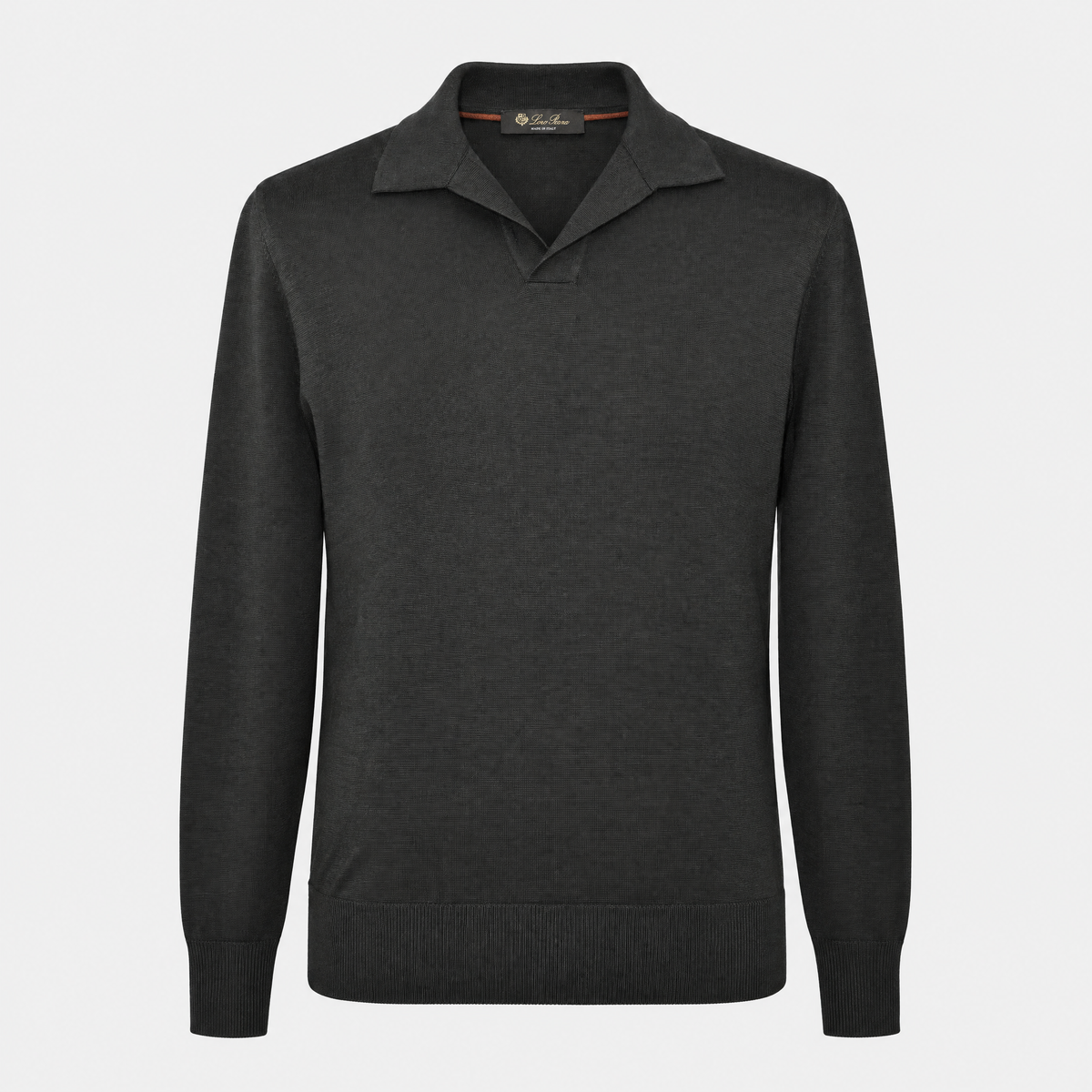 Khaki Virgin Wool Polo-Sweater (EU 48)