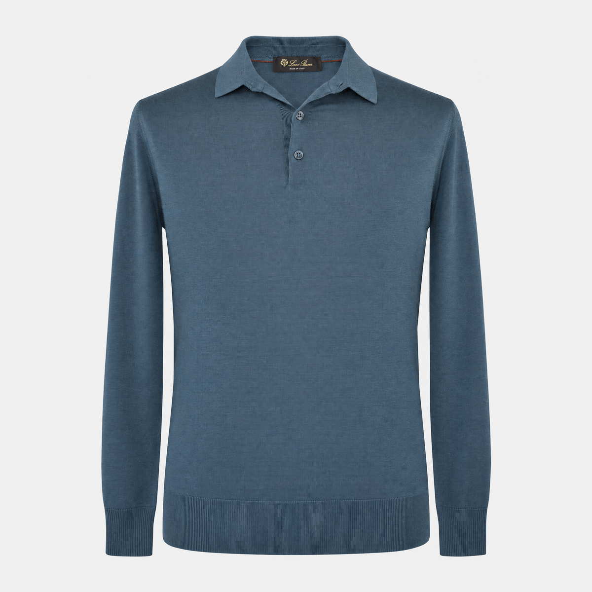 Petrol Virgin Wool Longsleeve Polo (EU 48)