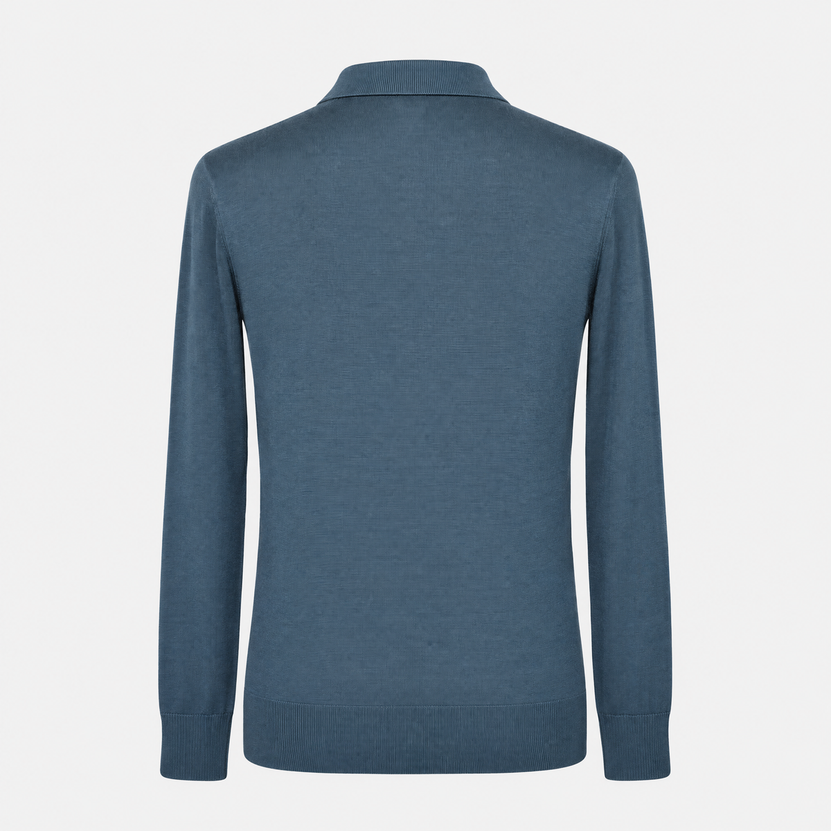 Petrol Virgin Wool Longsleeve Polo (EU 48)