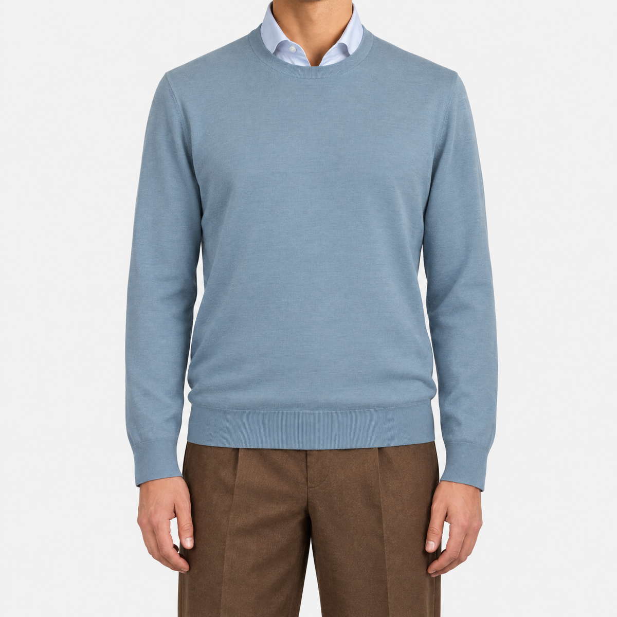 Light Petrol Virgin Wool Sweater (EU 48)