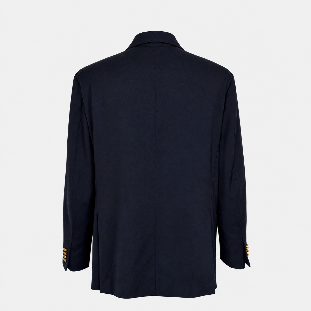 Wool Blazer Navy Gold Buttons