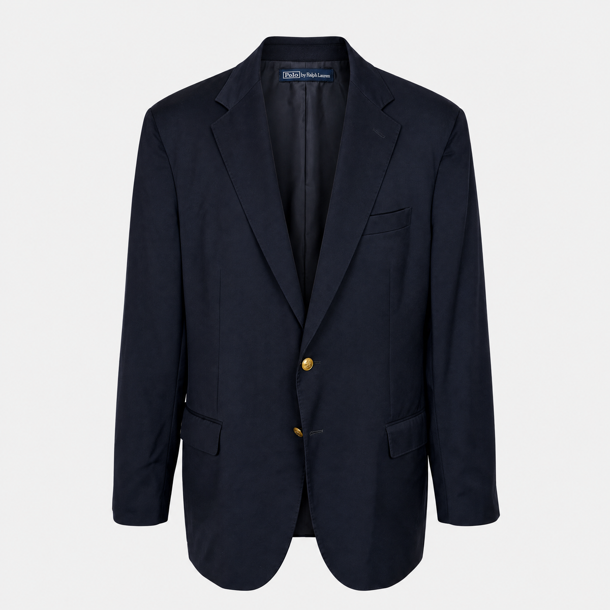Wool Blazer Navy Gold Buttons