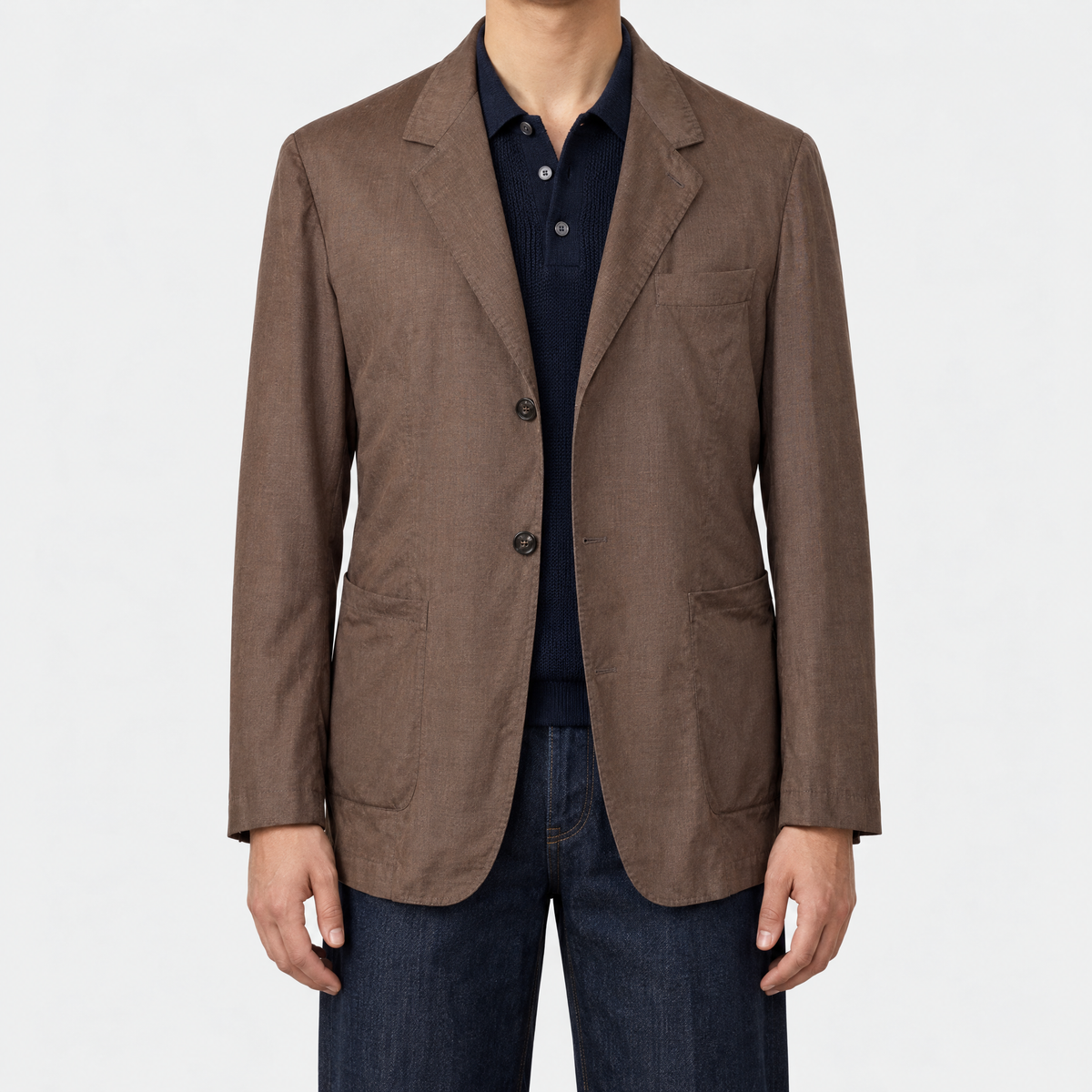 Brown Virgin Wool / Silk Blazer