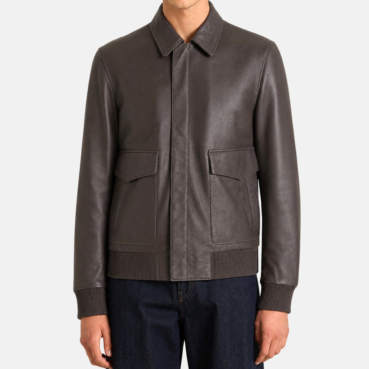 Brown Deerskin Leather Blouson (M)