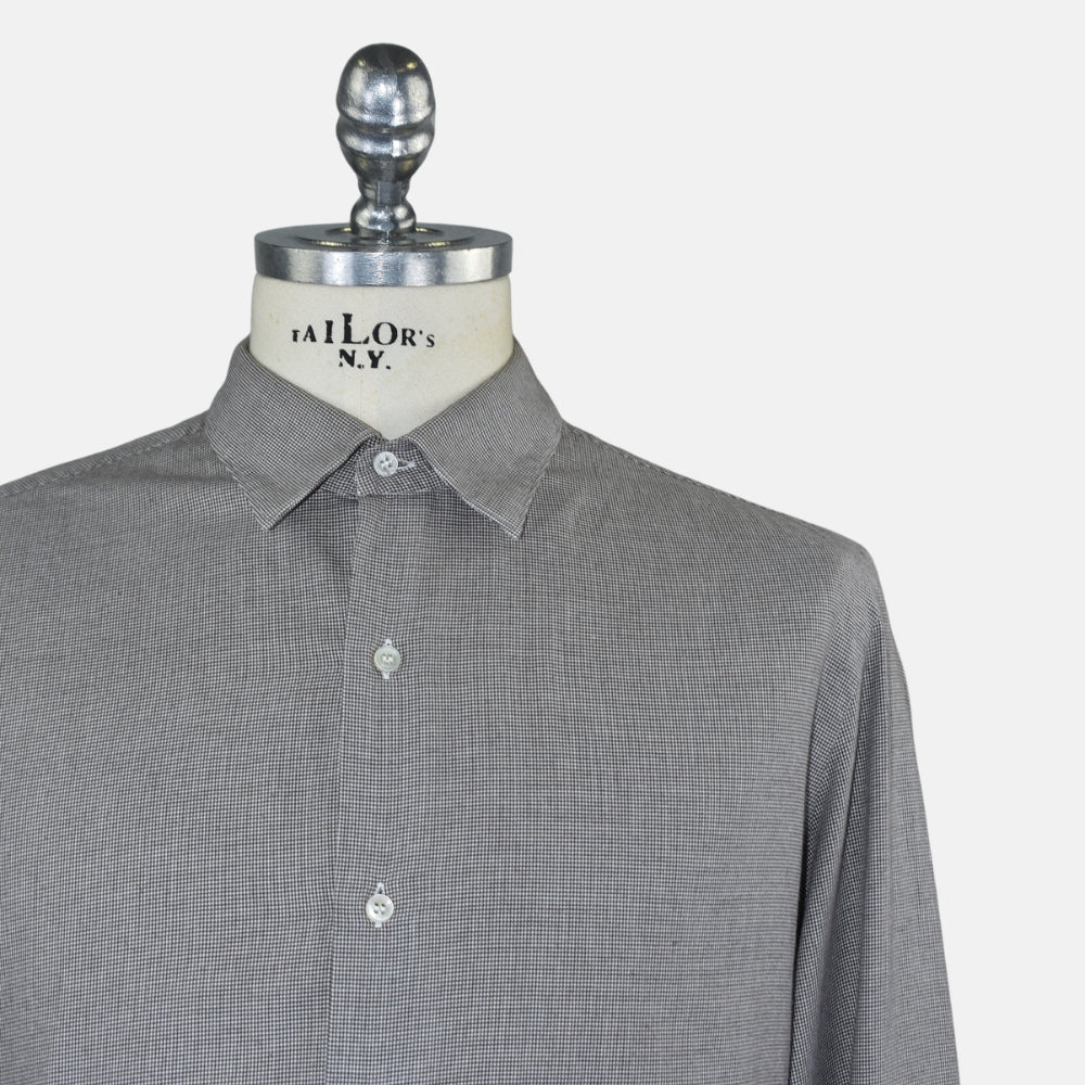 Brown Houndstooth Cotton Shirt