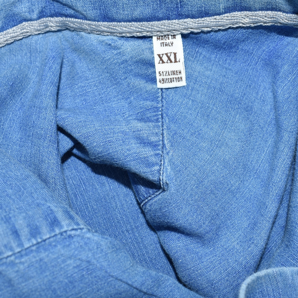 Washed Indigo Linen Cotton Shirt