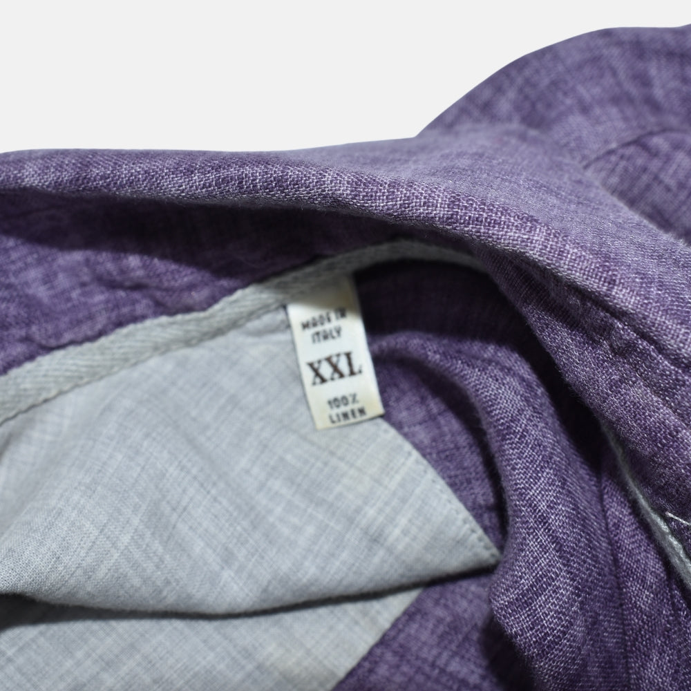 Aubergine Melange Linen Shirt