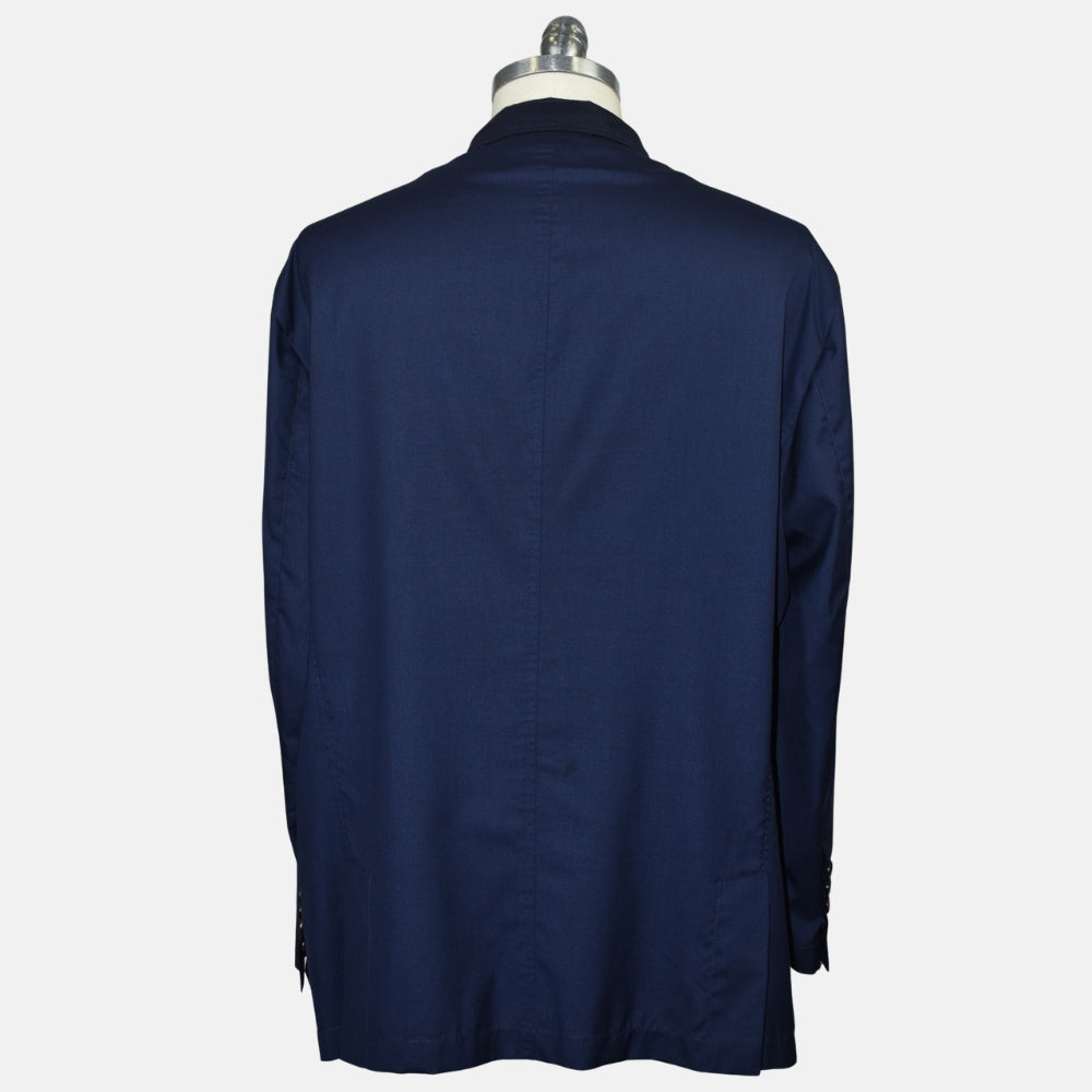 Navy Wool Silk Blazer