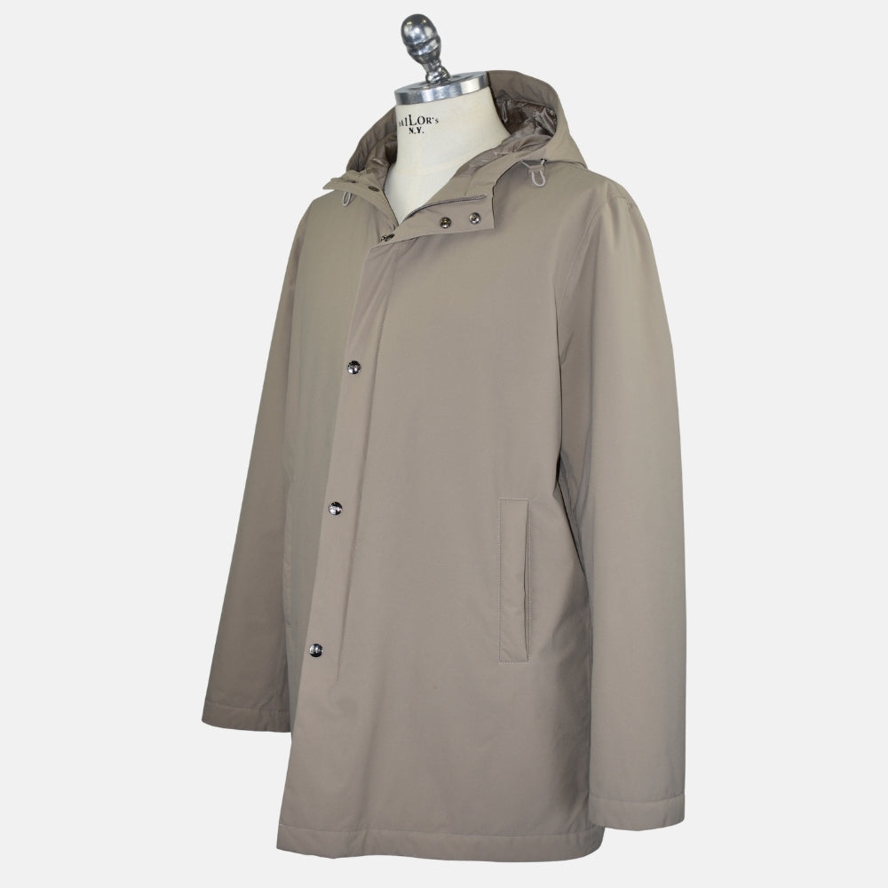 Taupe Resort Hooded Half Coat