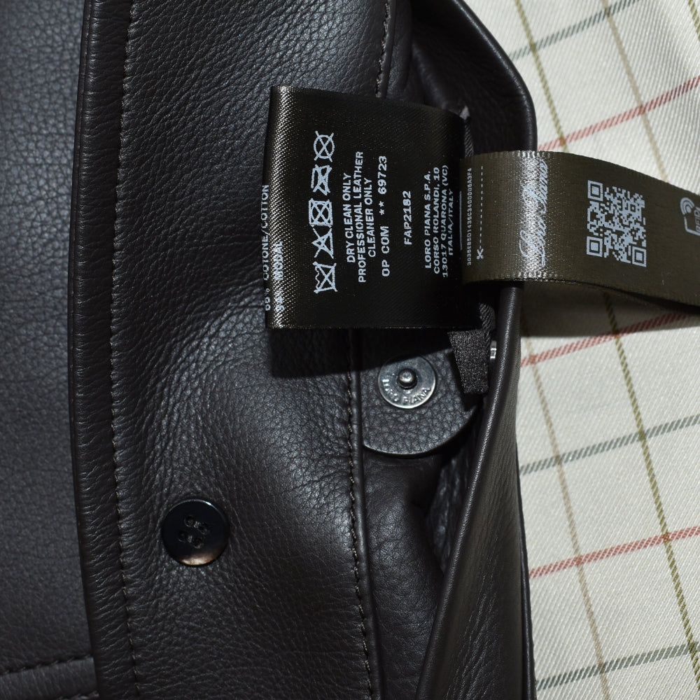 Dark Brown Calfskin Leather Shirt Jacket