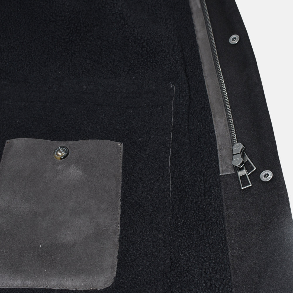 Dark Brown Shearling Car Coat